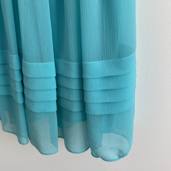 David's Bridal Blue Strapless Sundress for Prom - Picture 4 of 5